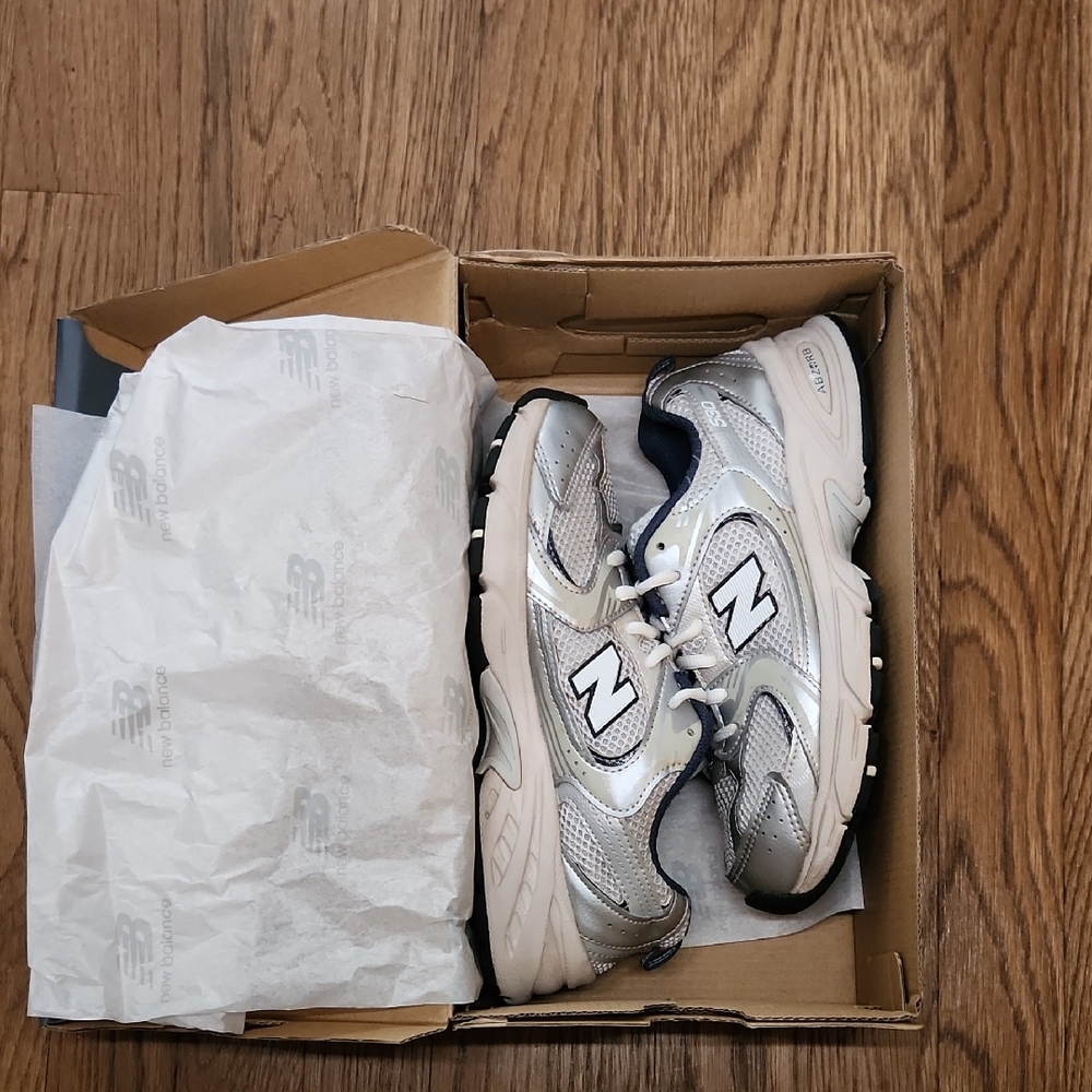 New Balance Kids' Silver and Blue Sneakers - Picture 9 of 10